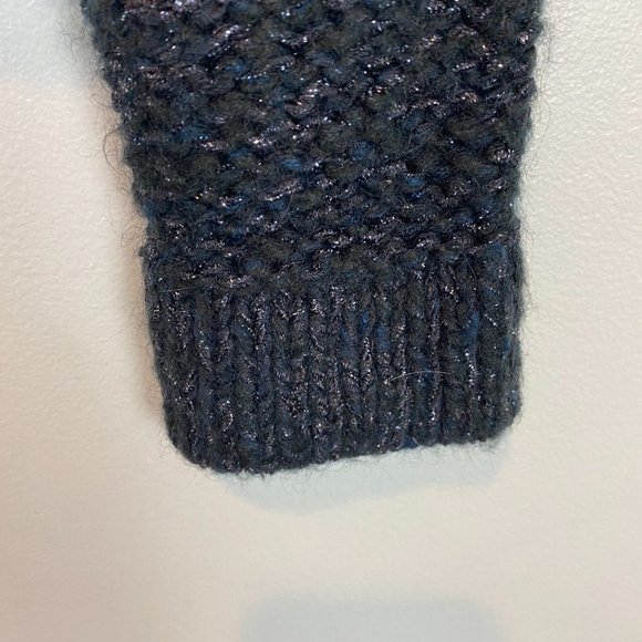 American Eagle Metallic Wool Sweater Zipper Cardigan Jacket Knit Navy White M - Picture 8 of 10